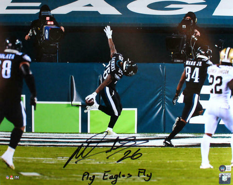 Miles Sanders Autographed Philadelphia Eagles 16x20 HM TD Photo w/insc.-BAW Holo