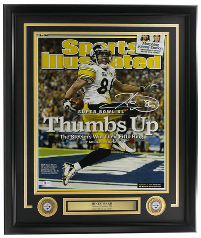 Hines Ward Signed Framed 16x20 Steelers Sports Illustrated Cover Photo BAS