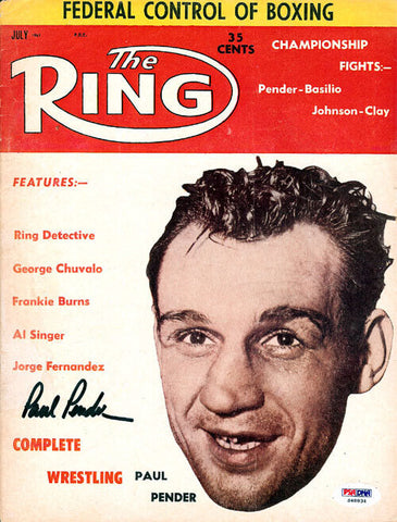 Paul Pender Autographed Signed The Ring Magazine Cover PSA/DNA #S48834