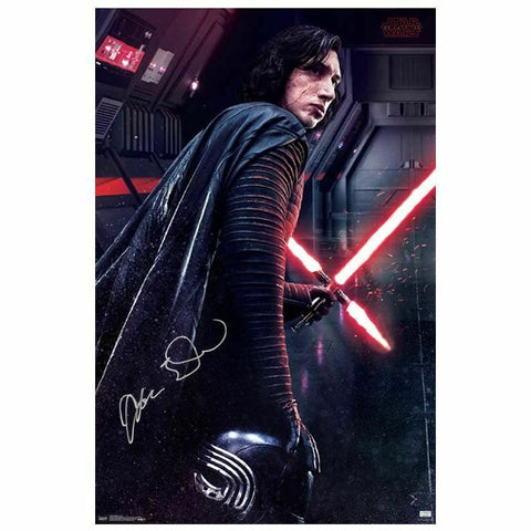 Adam Driver Autographed Star Wars The Last Jedi Kylo Ren 22x34 Poster