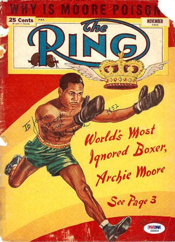 Archie Moore Autographed The Ring Magazine Cover "To John" PSA/DNA #S48869