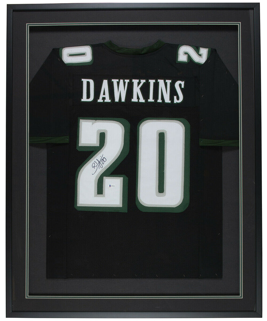 Brian Dawkins Authentic Signed Black Pro Style Framed Jersey BAS Witnessed