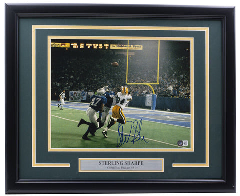 Sterling Sharpe Signed Framed 11x14 Green Bay Packers Photo BAS