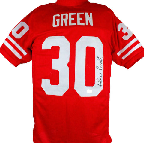 Ahman Green Autographed Red College Style Jersey-Beckett W Hologram *Black