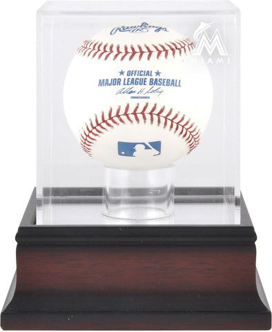 Miami Marlins Mahogany Baseball Logo Display Case Fanatics Authentic Certified