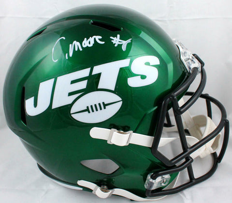 Elijah Moore Autographed New York Jets F/S Speed Helmet-Beckett W Hologram*White
