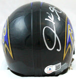 Derrick Mason Autographed Baltimore Ravens Mini Helmet-Beckett W Hologram