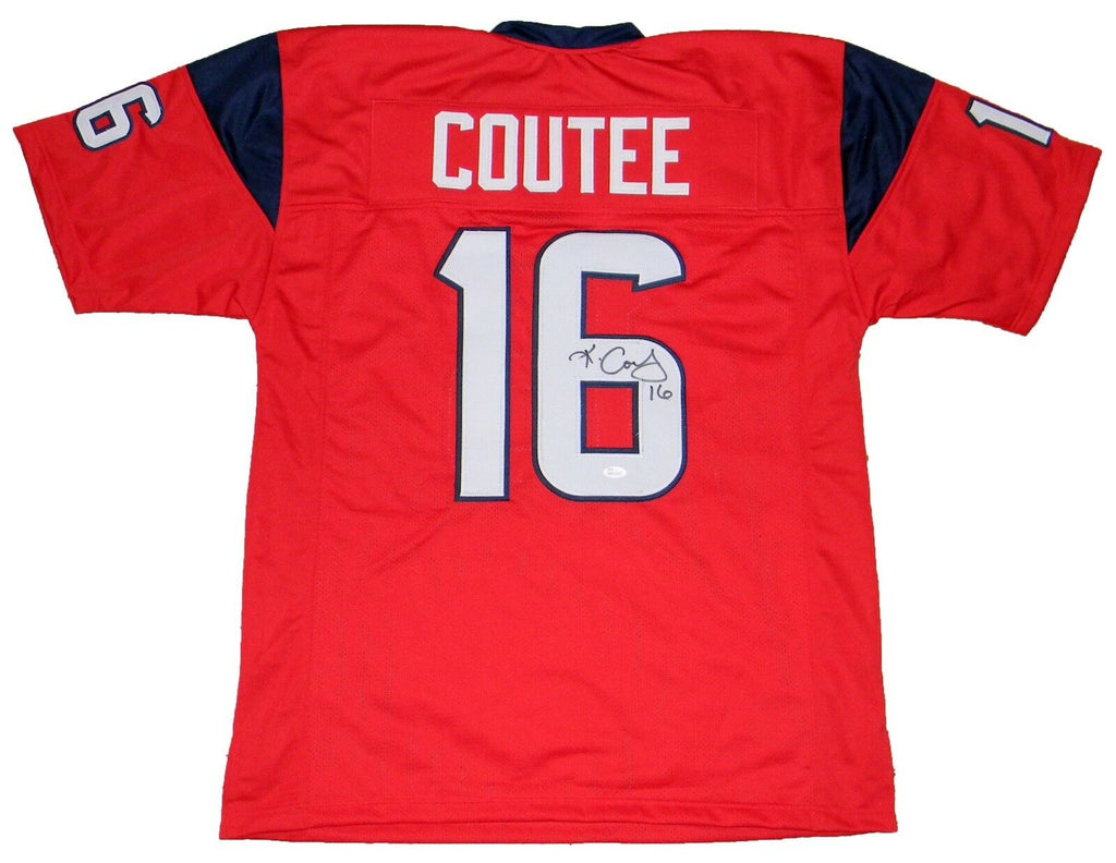 KEKE COUTEE AUTOGRAPHED SIGNED HOUSTON TEXANS #16 RED JERSEY JSA