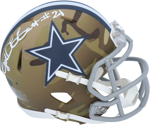 Ezekiel Elliott Dallas Cowboys Signed Camo Alternate Mini Helmet