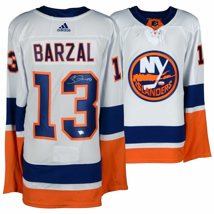 Game Day Legends Mathew Barzal Autographed NY Islanders Adidas Authentic White Jersey Fanatics
