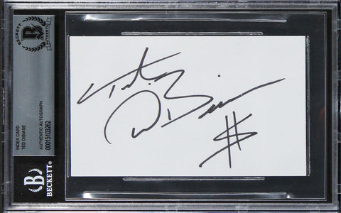 Ted Dibiase WWE Authentic Signed 3x5 Index Card Autographed BAS Slabbed