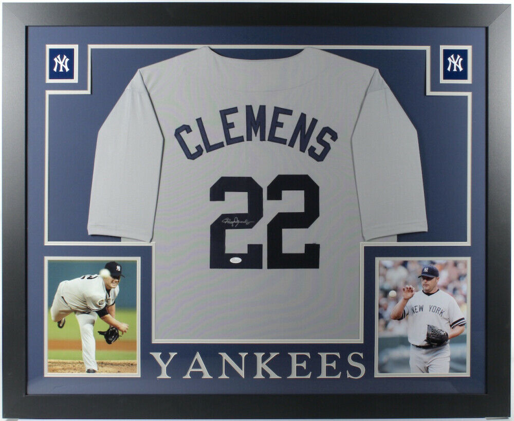 Roger Clemens Signed New York Yankees 35x43 Custom Framed Jersey