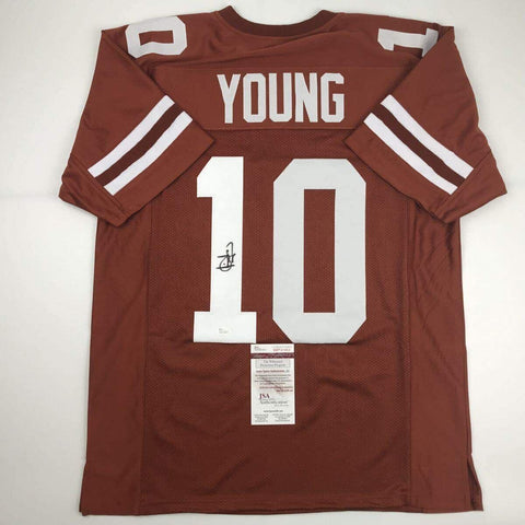 Autographed/Signed VINCE YOUNG Texas Orange College Football Jersey JSA COA Auto