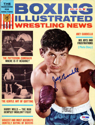 Joey Giardello Autographed Boxing Illustrated Magazine Cover PSA/DNA #S47129