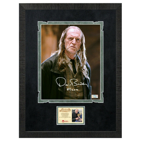 David Bradley Autographed Harry Potter Argus Filch Close Up 8x10 Framed Photo