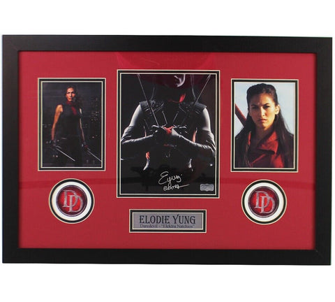 Elodie Yung Signed Daredevil Elektra Framed 8x10 Photo With "Elektra" Inscriptio