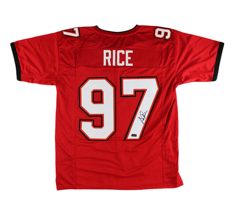 Simeon Rice Signed Tampa Bay Custom Red Jersey