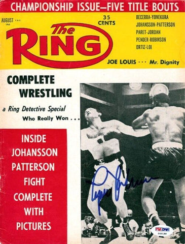 Ingemar Johansson Autographed Signed The Ring Magazine Cover PSA/DNA #S49188