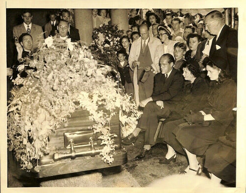 Babe Ruth 7x9 Funeral Original Wire Stamped Photo