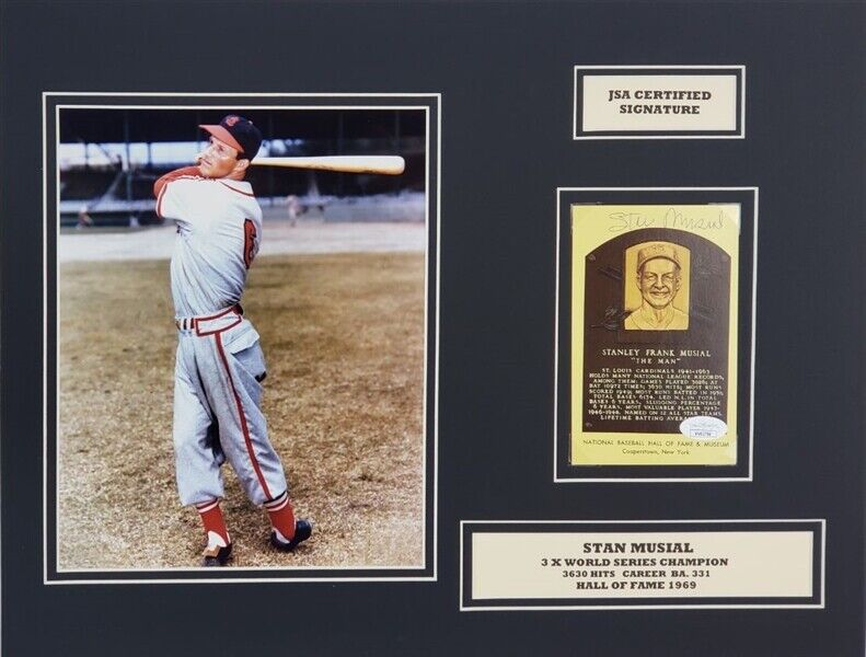 Stan Musial Signed St Louis Cardinal Hall of Fame Card 14x18 Matted Di –  Super Sports Center