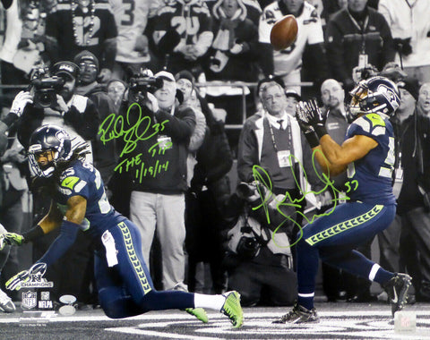 RICHARD SHERMAN & MALCOLM SMITH AUTOGRAPHED SIGNED 16X20 PHOTO THE TIP RS 85973