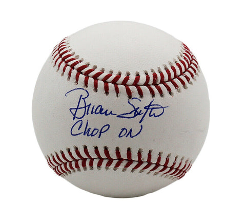 Brian Snitker Signed Atlanta Braves Rawlings OML White MLB Baseball-Chop On!