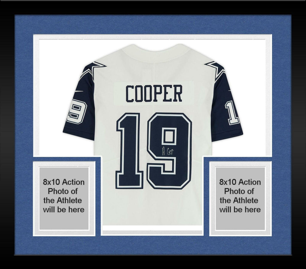 Framed Amari Cooper Dallas Cowboys Signed White Color Rush Nike
