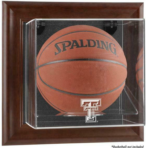 Texas Tech Raiders Brown Framed Wall-Mounted Basketball Display Case - Fanatics