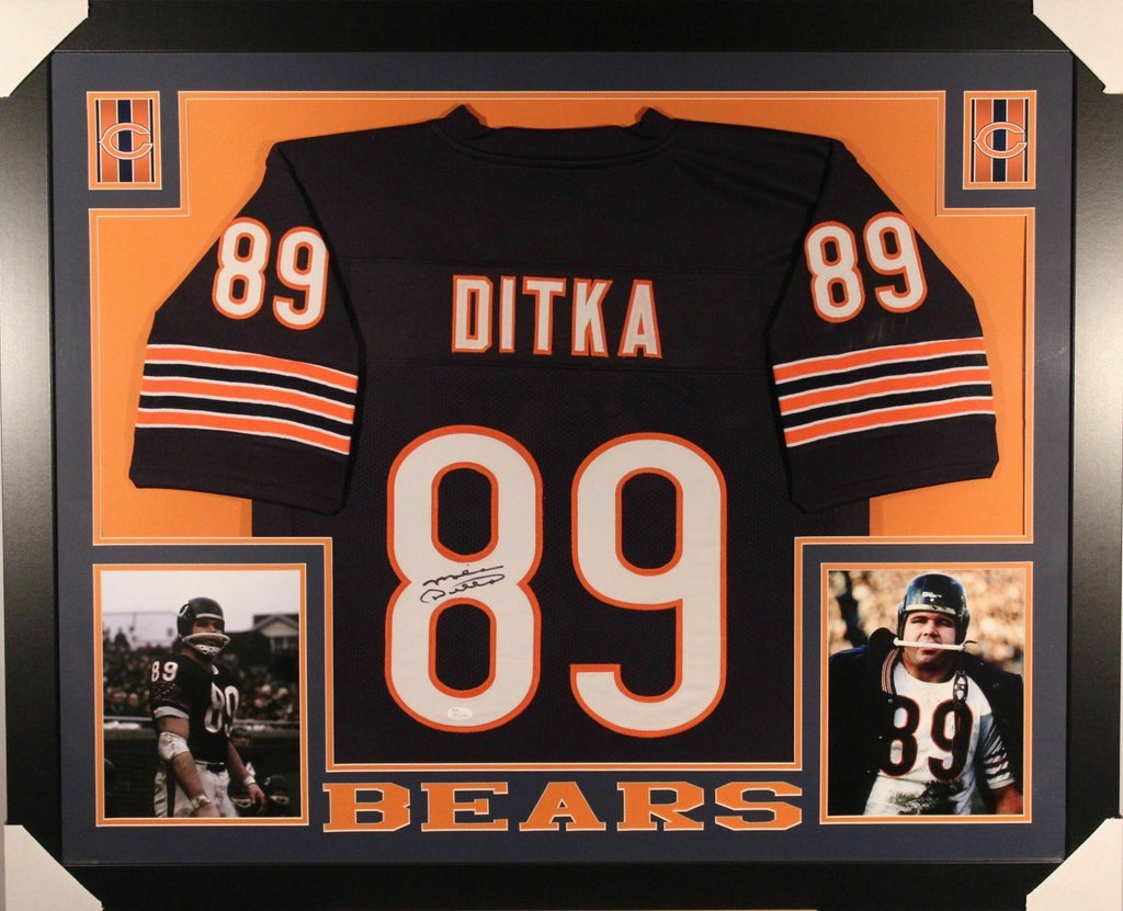 Mike Ditka Signed Chicago Bears 35x43 Custom Framed Jersey (JSA