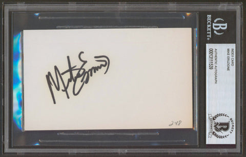 Mike Eruzione Authentic Signed 3x5 Index Card Autographed BAS Slabbed