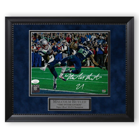 Malcolm Butler Signed Autographed 8x10 Framed to 11x14 NEP