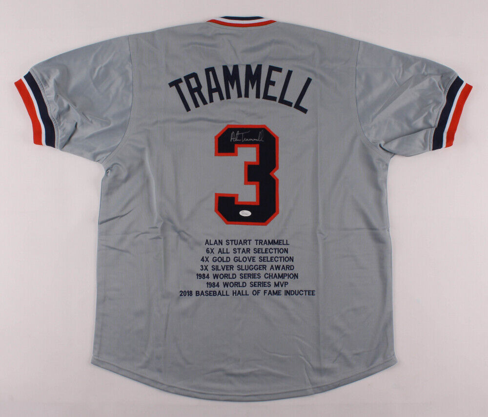 Friendly Confines Alan Trammell Signed Detroit Tigers Career Highlight Stat Jersey (JSA COA)