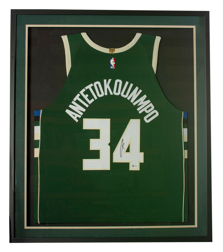 Giannis Antetokounmpo Signed Framed Green Authentic On Court Bucks Jer –  Super Sports Center