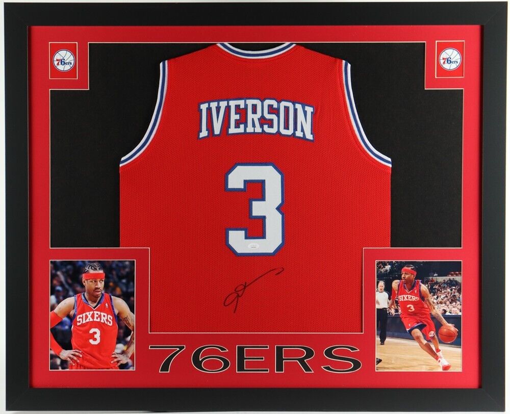 Allen Iverson Signed/Autograph 76ers Custom Blue Basketball Jersey