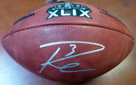 RUSSELL WILSON AUTOGRAPHED SUPER BOWL XLIX LEATHER FOOTBALL SEAHAWKS RW 105020