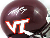Michael Vick Autographed Virginia Tech Schutt Mini Helmet - JSA W Auth *Silver