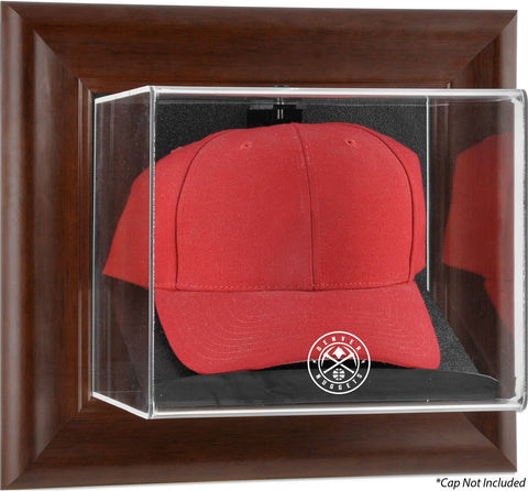 Denver Nuggets Team Logo Brown Framed Wall-Mountable Cap Display Case