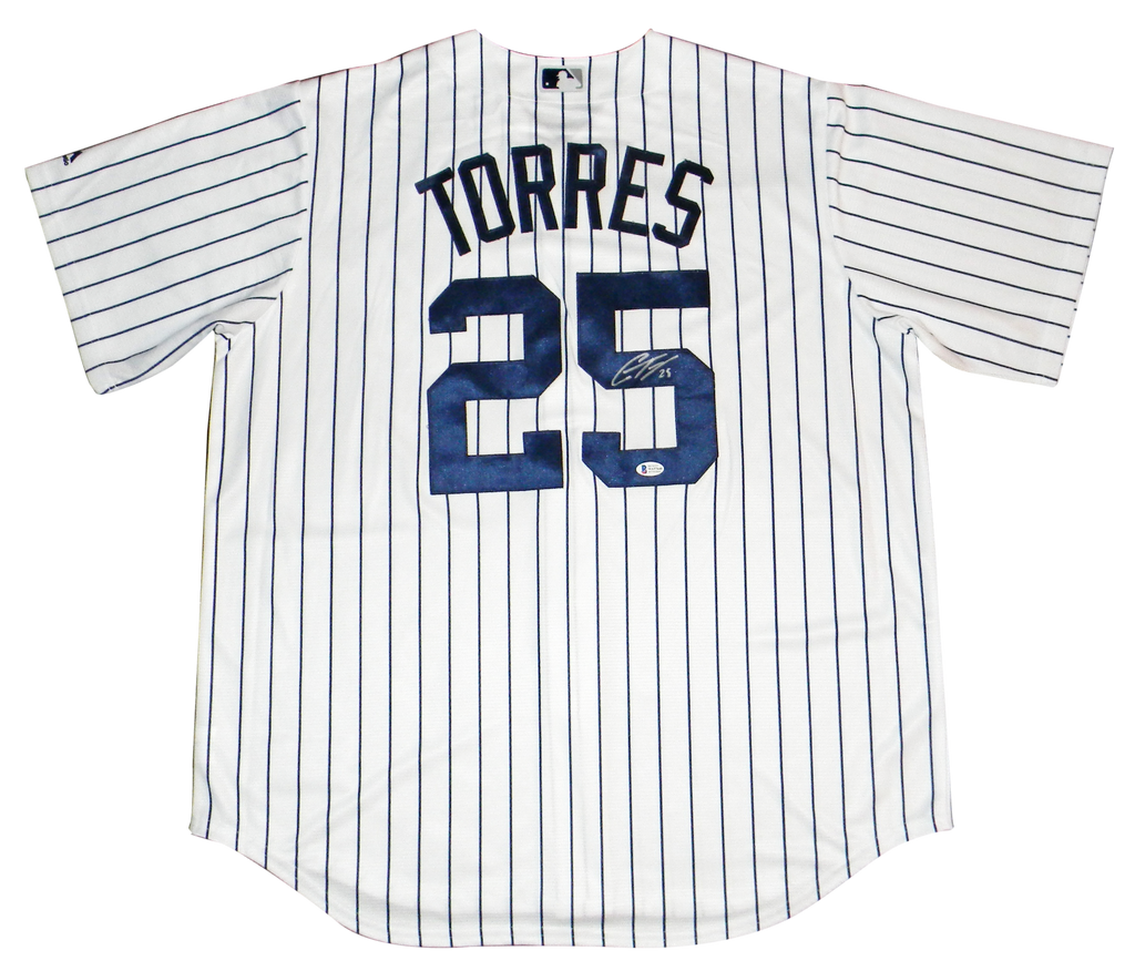 GLEYBER TORRES SIGNED AUTOGRAPHED NEW YORK YANKEES #25 MAJESTIC