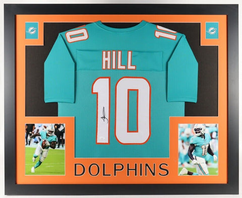 Tyreek Hill Signed Miami Dolphins 35"x43" Framed Jersey (JSA) 6xPro Bowl W.R.