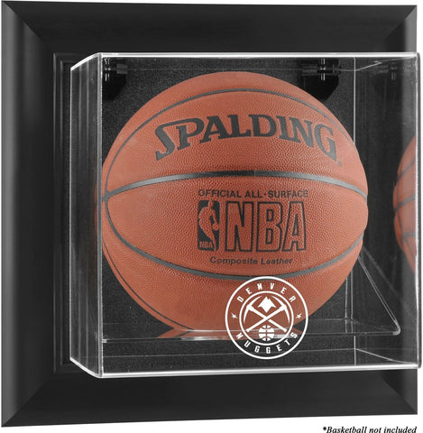 Denver Nuggets Black Framed Wall-Mountable Team Logo Basketball Display Case