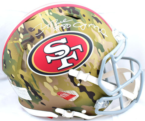 Joe Montana Jerry Rice Signed 49ers F/S Camo Speed Authentic Helmet- Fanatics
