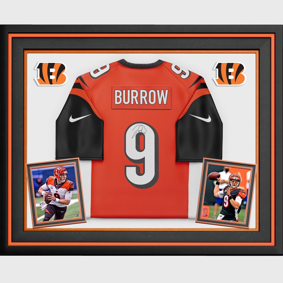 Joe Burrow Cincinnati Bengals Deluxe Framed Autographed Orange