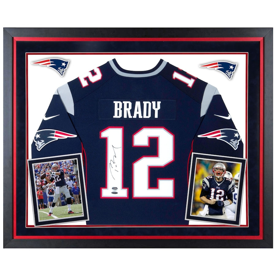 Tom Brady New England Patriots Deluxe Framed Autographed Nike Navy Lim –  Super Sports Center