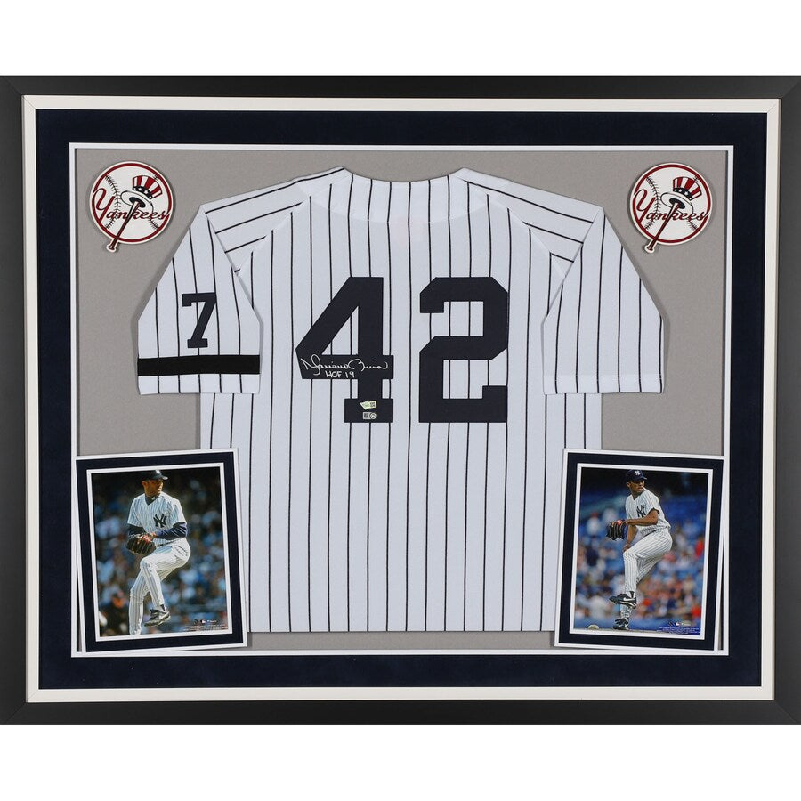 Mariano Rivera New York Yankees Deluxe Framed Autographed White Mitchell &  Ness Jersey with