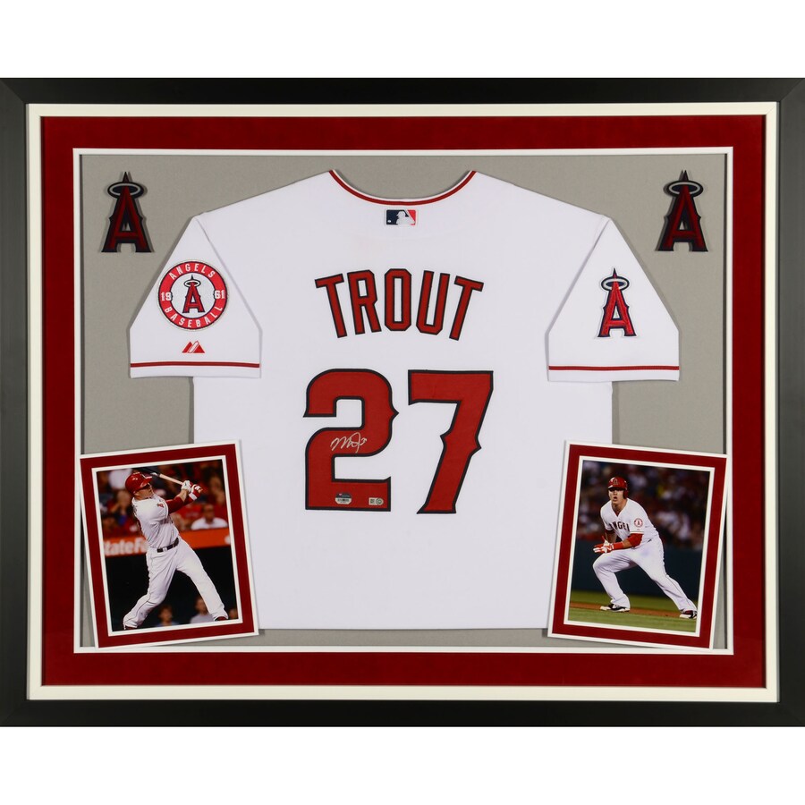 Mike Trout Los Angeles Angels Deluxe Framed Autographed Nike White