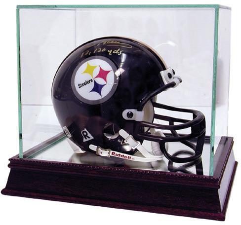 autographed football helmet case Glass Mini Helmet Display Case – Super Sports Center