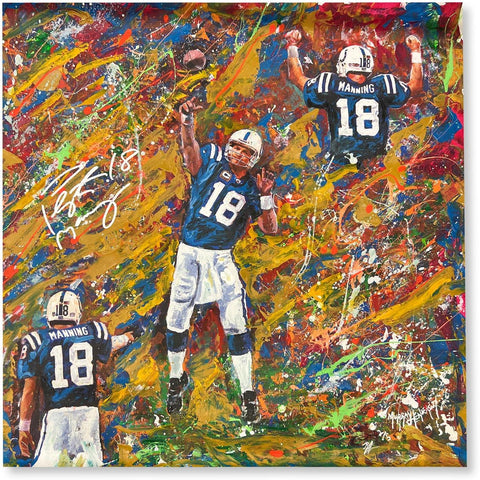 Autographed Peyton Manning Colts Art