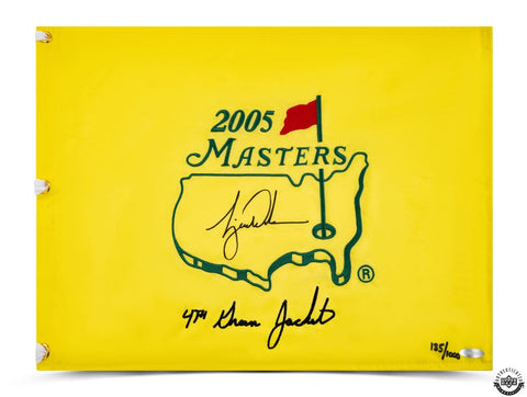 Tiger Woods Authentic Signed 2005 Masters Pin Flag UDA #10331