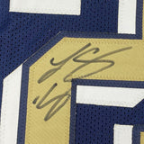 FRAMED Autographed/Signed LESEAN MCCOY 33x42 Pittsburgh Pitt Blue Jersey JSA COA