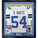 Framed Autographed/Signed Randy White HOF 94 33x42 Dallas White Jersey JSA COA